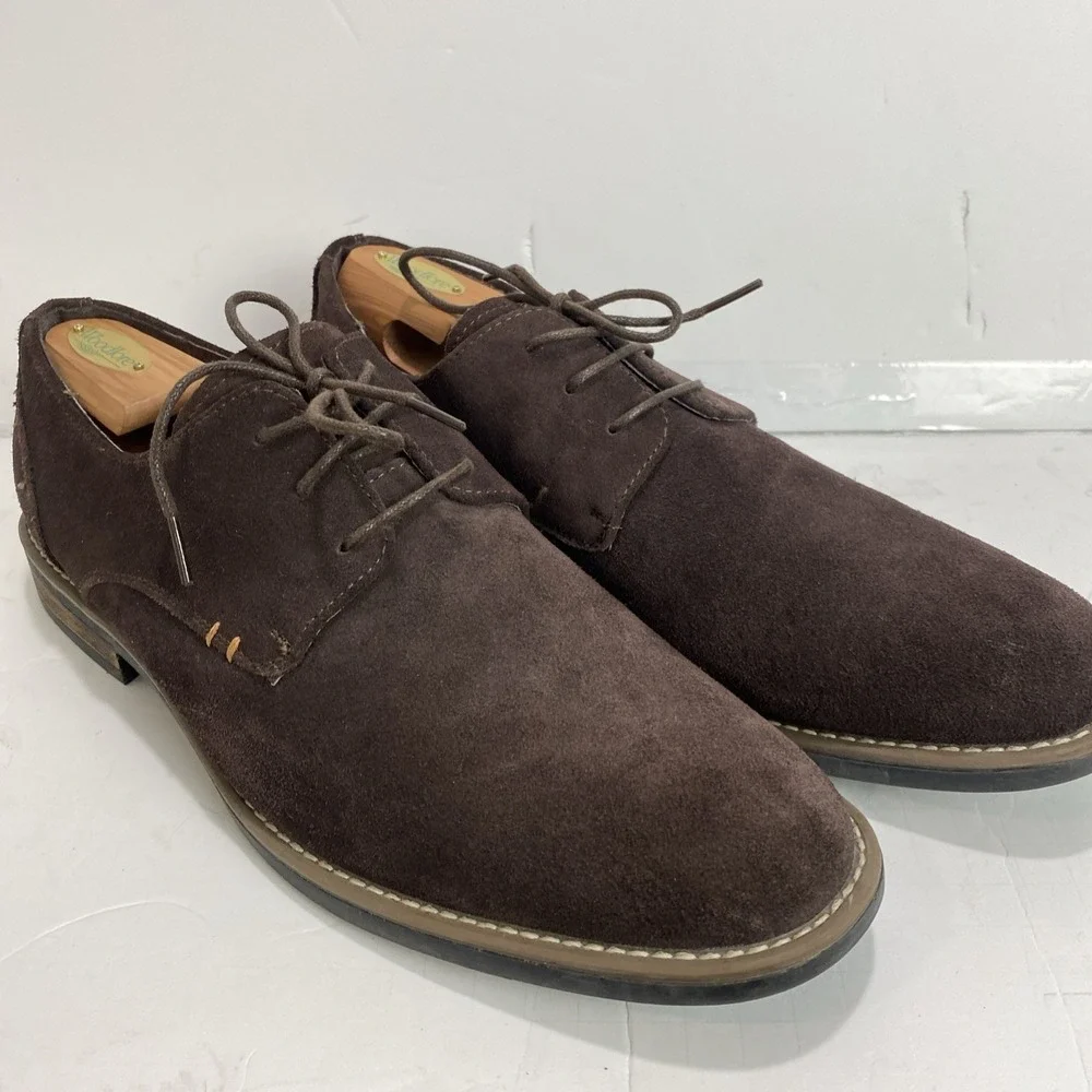 Bruno Marc Size 11 Men's Brown Suede Derby Dress Shoes Oxford Lace Up Casual